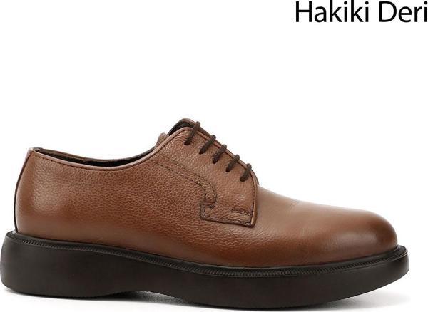 Erkek Taba Floter Bağcıklı Hakiki Deri Klasik Ayakkabı - Image 1