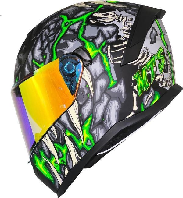 Motosiklet Kask Ece 22.R06 Güneş Vizörlü Full Face Motor Kaskı Skull Yeni - Image 1
