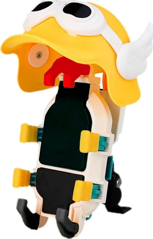 Motosiklet Telefon Tutucu Ayna Bağlantılı Titreşim Modüllü Güneş ve Yağmur Koruma Sarı - Image 1