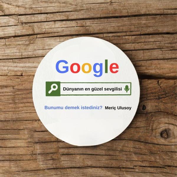 Kişiye Özel Google Tasarım Esprili Mdf Bardak Altlığı 1 adet - Image 1