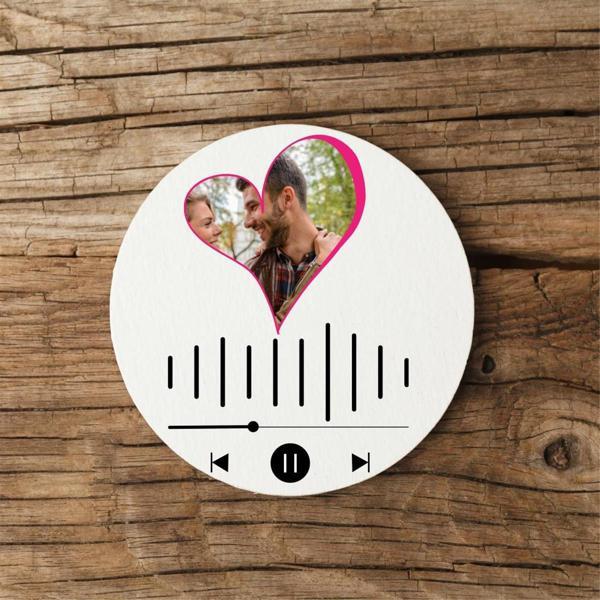 Kişiye Özel Spotify Barkodlu Mdf İkili Bardak Altlığı - Image 1