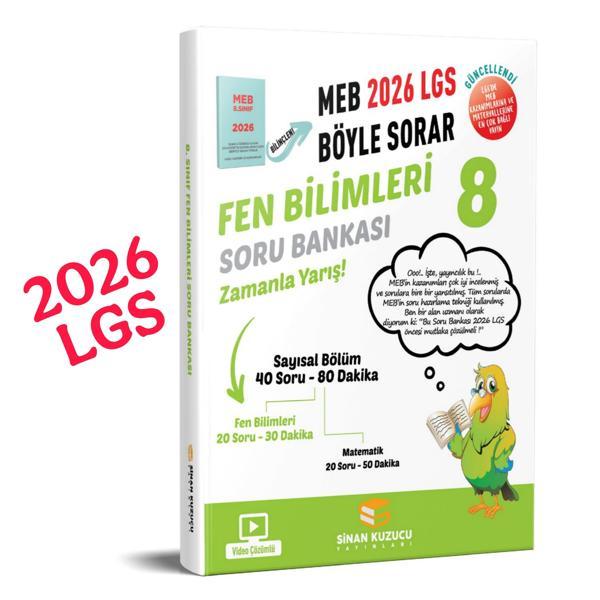 8. Sınıf 2026 Lgs Meb Böyle Sorar FEN BİLİMLERİ Soru Bankası Video Çözümlü - sinan kuzucu - Sinan Kuzucu Yayınları - Image 1