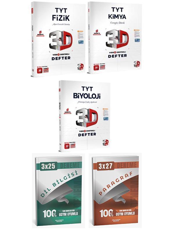 3D + Anla Kazan TYT Fizik Kimya Biyoloji Video Destekli Defter + Anla Kazan Deneme 5 li Set - Anla Kazan Yayınları - Image 1