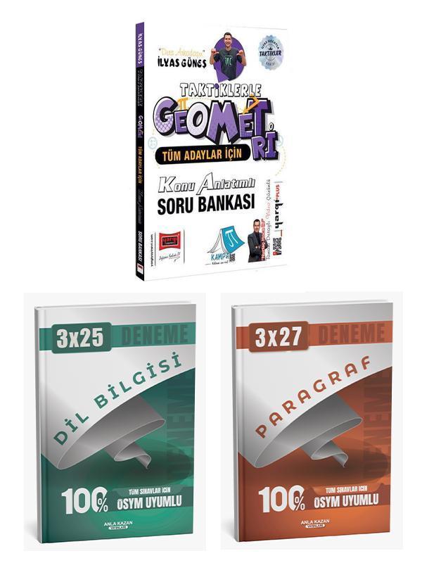Yargı + Anla Kazan Taktiklerle Geometri Konu Anlatımlı Soru + Paragraf Dil Bilgisi Deneme 3 lü Set - Anla Kazan Yayınları - Image 1