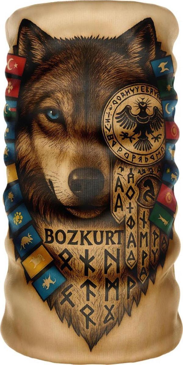 Bebo Store Extreme Outdoor Spor , Motorcu ve Bisiklet Kullananlara Özel Desenli Buff Boyunluk Bandana Balaklava (kurt-192) - Image 1
