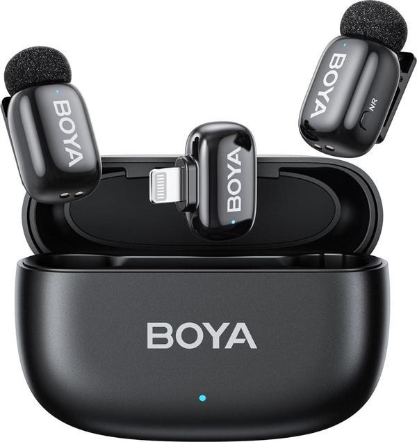 Boya Mini-15 (2TX+1RX+CC) iphone-ipad için Gürültü Engelleyicili Kablosuz Yaka Mikrofonu Lightning Device - Image 1