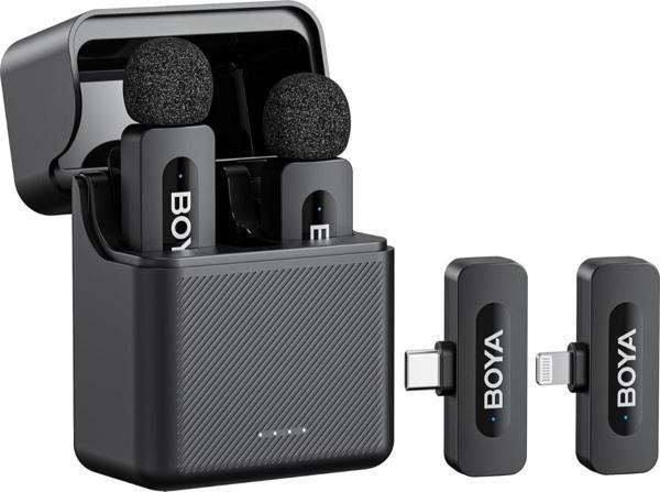 Boya V3 Combo Usb-c ve Lightning Portlu Gürültü Engelleyicili Kablosuz Yaka Mikrofonu - Image 1