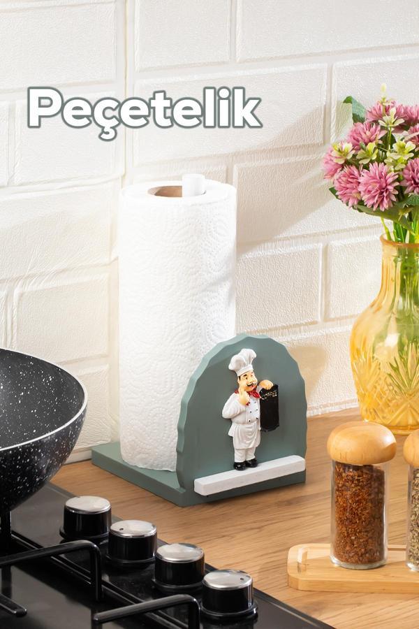 Porsima 2068 Ahşap Dekoratif Kağıt Havluluk Masa Üstü Havlu Kağıtlık Peçetelik 25x14x12cm - Image 1