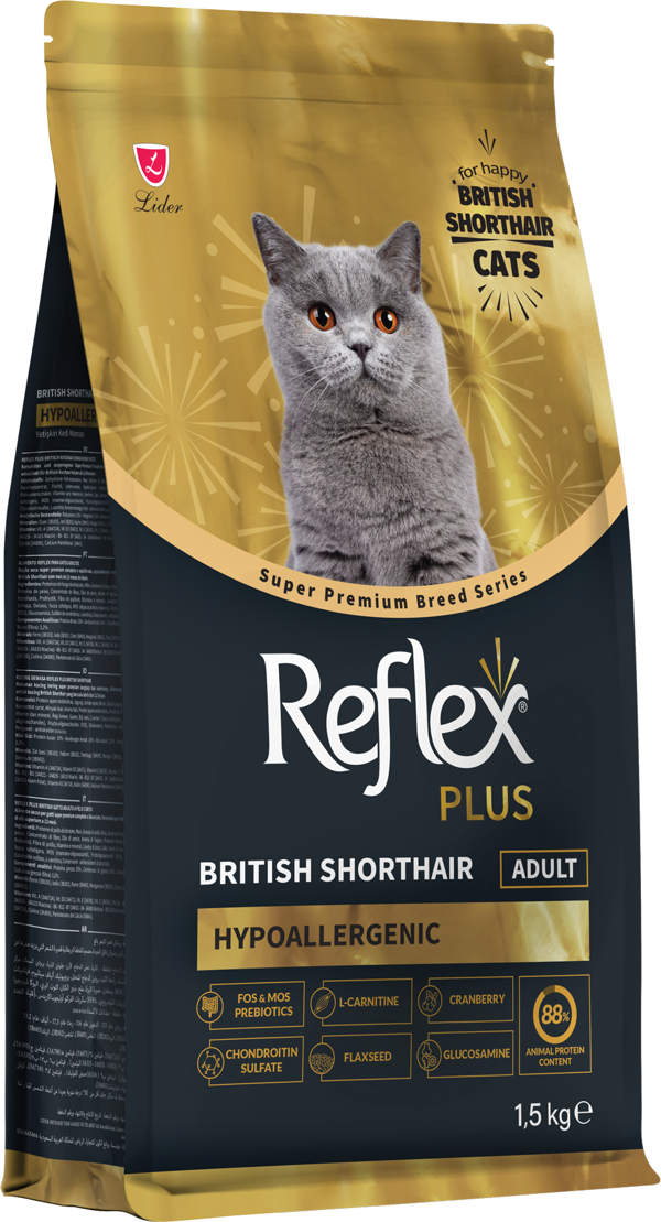 Reflex Plus British Shorthair Yetişkin Kedi Maması 1.5 kg - Image 1
