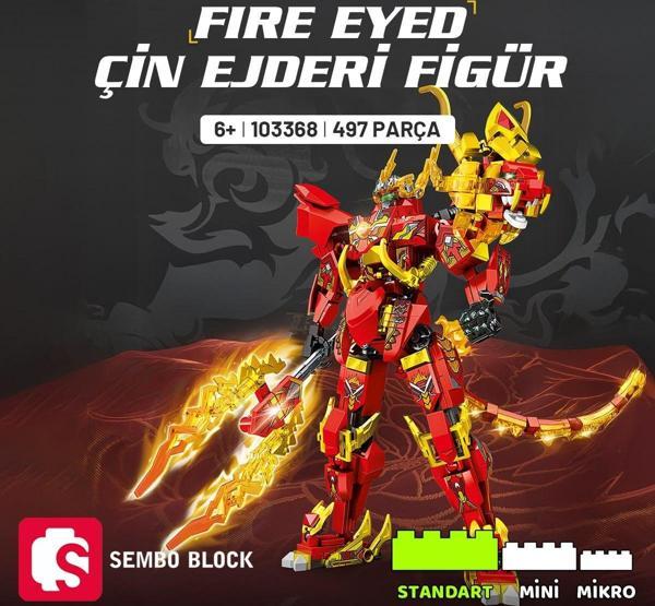 Fire Eyed Çin Ejderi Figür Yapı Bloğu Seti 497 Parça - Image 1