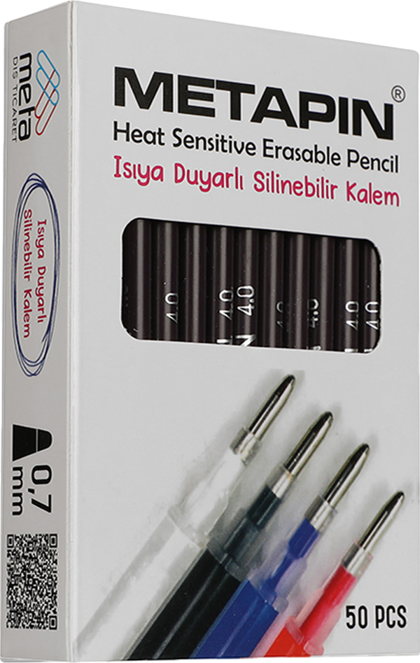 Metapin Isı ile Silinebilen Uçan Refill Kalem İçi Siyah (0.7 mm) - 50 Adet - Image 1