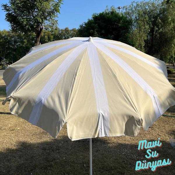 Plaj Deniz Balkon Şemsiyesi | Sentetik Kumaşlı Şemsiye | Bidonsuz| Eğilebilir |2 Metre Şemsiye - Image 1