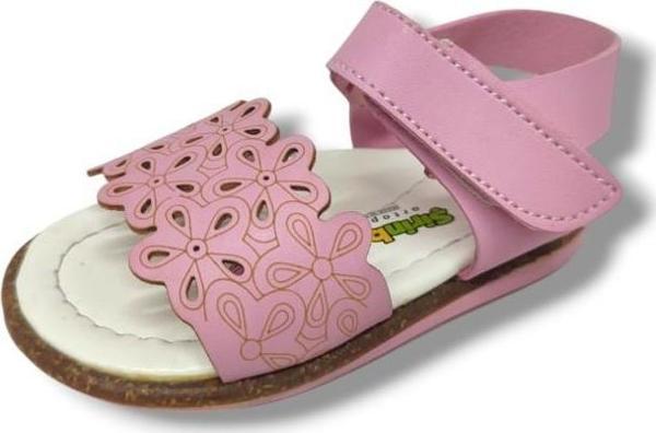Şiringenç 1560-20 Anatomik Çiçek Desenli Kız Çocuk Sandalet Pembe 21-25 - Image 1