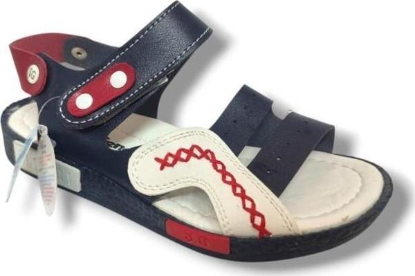 Şirinbebe 1601-20 Anatomik Dikiş Cırtlı Erkek Çocuk Sandalet Lacivert Beyaz 26-30 - Image 1
