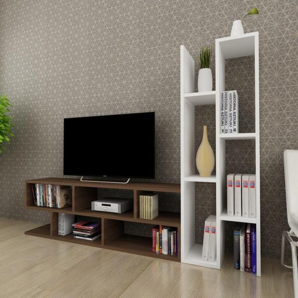 Moonlife Joungle Tv Ünitesi Ceviz Beyaz - Image 1