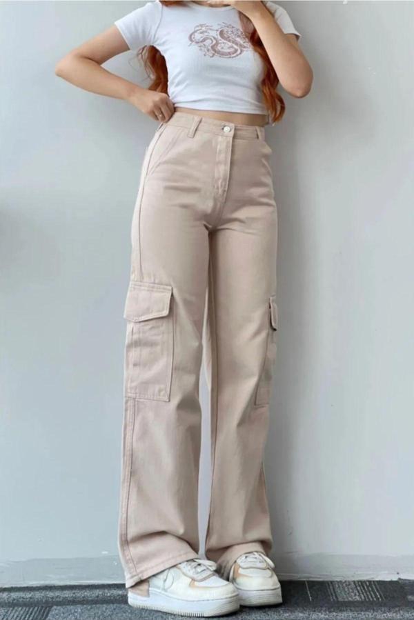 Mintev Kargo Cepli Palazzo Trend Pantolon - Image 1
