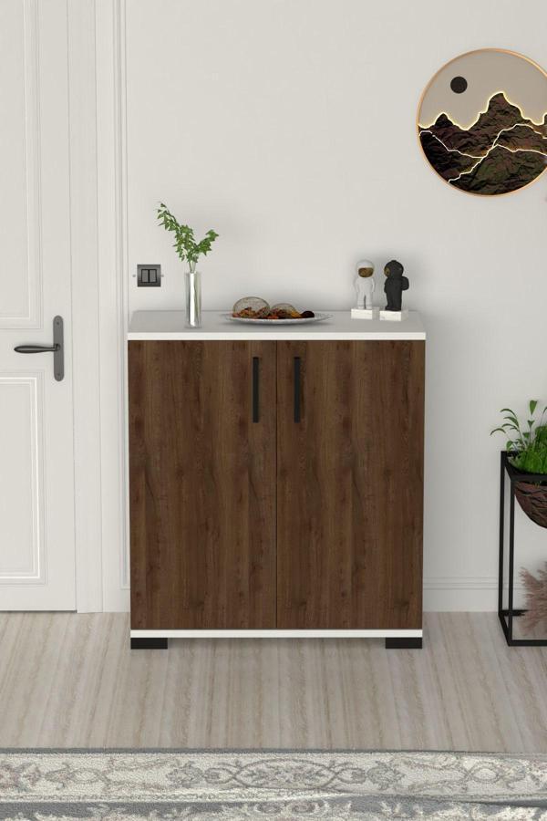 Athena Çok Amaçlı 2 Kapaklı ,Kahve Köşesi,Mutfak,Banyo, Kiler Dolabı Ceviz - Image 1
