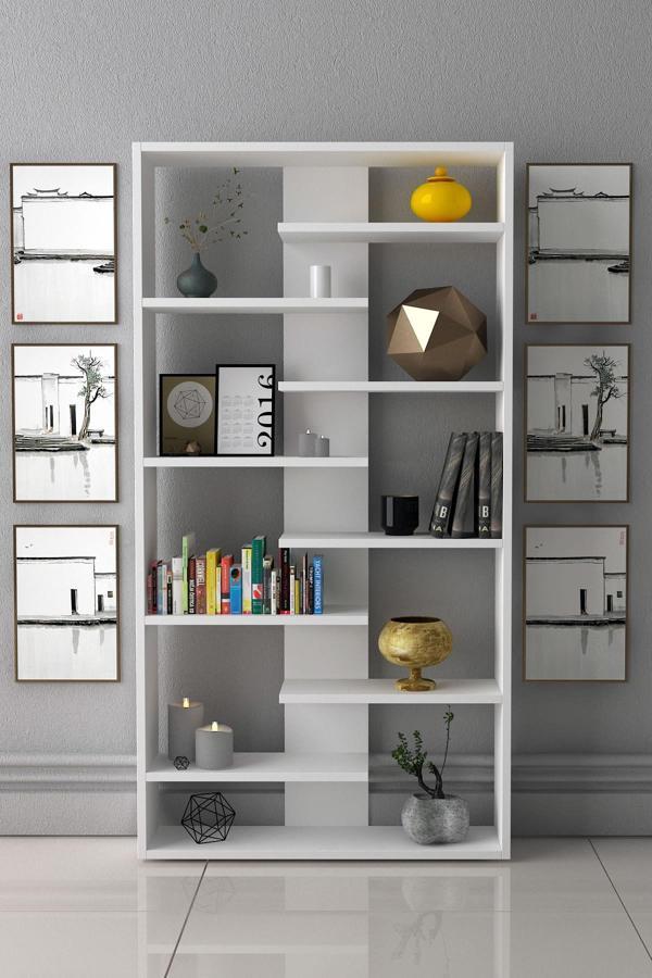 Moonlife Denver Dekoratif Kitaplık Beyaz - Image 1