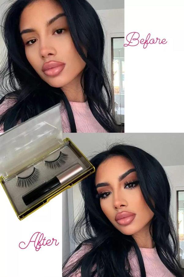 Caş Dekorasyon Manyetik Eyeliner'lı Mıknatıslı Doğal İpek Takma Kirpik #003 Yoğun - Image 1