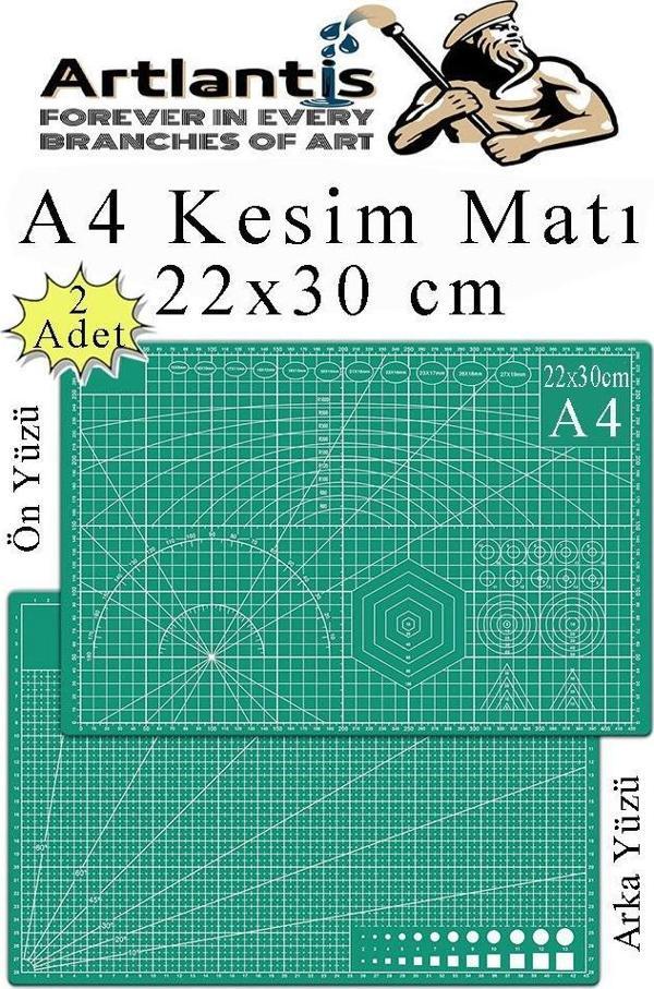 Kesim Matı A4 22x30 cm Çift Taraflı 2 Adet Çizim Matı Kesme Madı Kesim Tablası Kesim Altlığı - Image 1