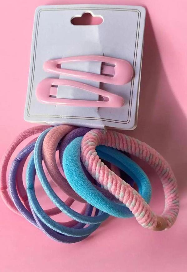 Caş Dekorasyon Karışık Renk Lastik Toka Ve Yan Toka Set - Image 1