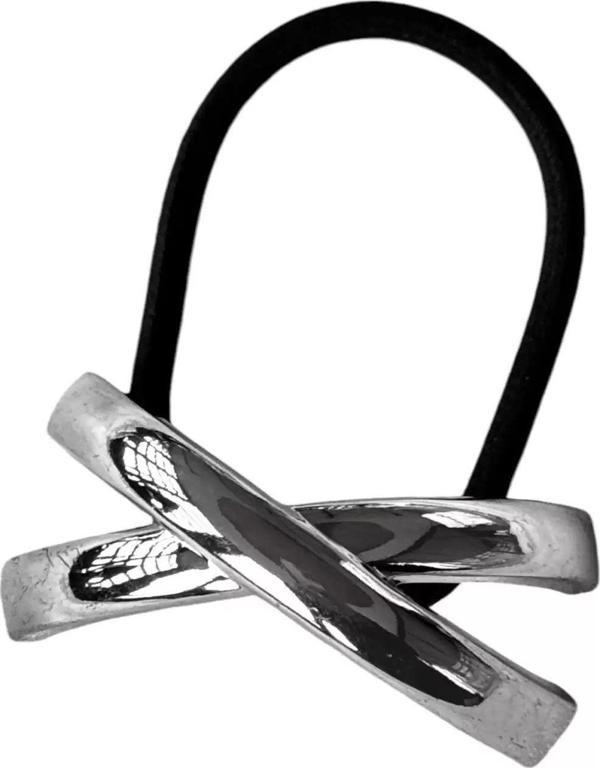Caş Dekorasyon Gümüş Renk Çarpı Figürlü Metal Lastik Toka - Image 1