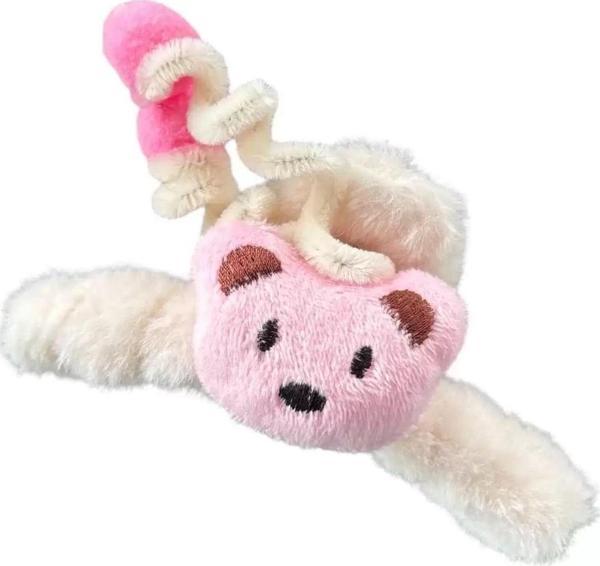 Caş Dekorasyon Krem Renk Ayıcıklı Peluş Mandal Toka - Image 1
