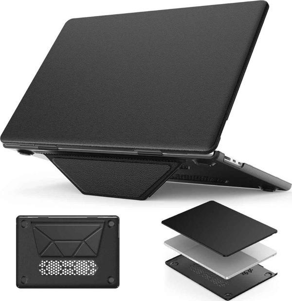 Apple Macbook Air 15 Uyumlu 15.3 inç Standlı İnce Lüks Koruyucu Deri Kılıf - Image 1