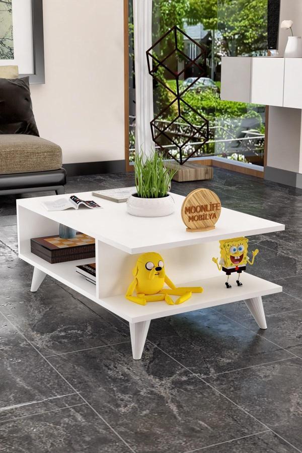 Moonlife Manolya  Orta Sehpa Beyaz - Image 1