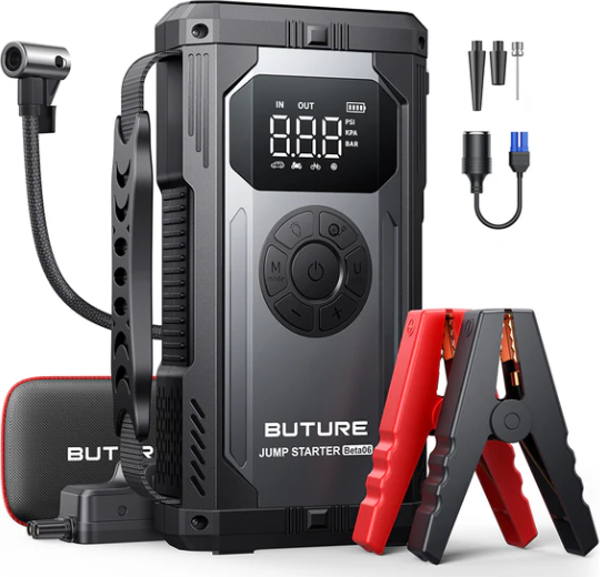 Buture BETA06 4000A 23800mah Lastik Şişirme Kompresörlü Akü Takviye Kiti (Çanta + Led Lamba + Powerbank) - Image 1