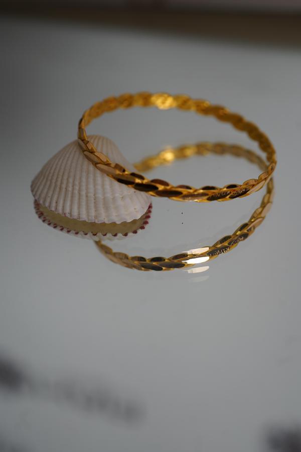 InGold Yatırımlık 22 Ayar 20 gram İşçiliksiz Burma Altın Bilezik - Image 1
