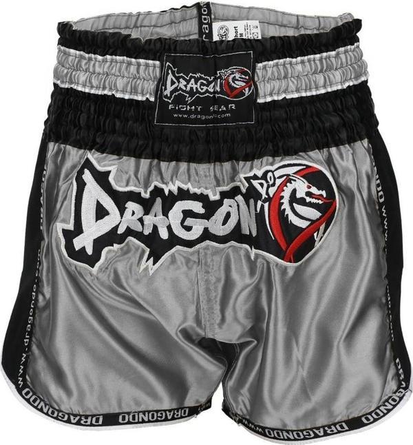 DragonDo MT3075 Retro NEO Muaythai Şortu Gri Kick Boks Şortu - Image 1