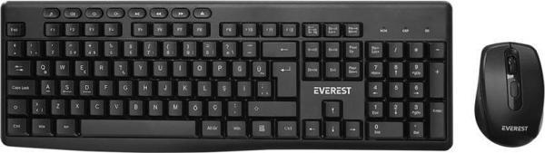EVEREST KM-719 SİYAH KABLOSUZ Q KLAVYE + MOUSE - Image 1