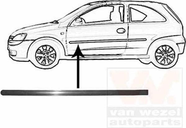 2000-2003 Opel Corsa C Ön Kapı Bandı Sol Siyah 3 Kapı (Adet) (Oem No:5171545) - Image 1