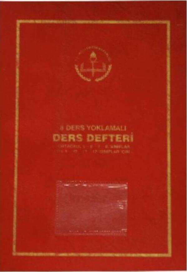 Ders Defteri 8 Ders Yoklamalı Kırmızı Plastik Kapak - Image 1