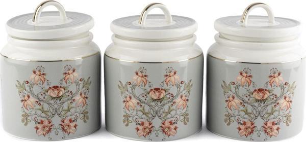 Mikasa Moor Mystic Floral 3lü Kavanoz Seti 13x16cm 900ml - Image 1