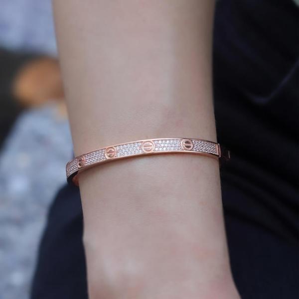 Crtr Modeli Rose Gold Kaplama Zirkon Taşlı Gümüş Kelepçe - Image 1