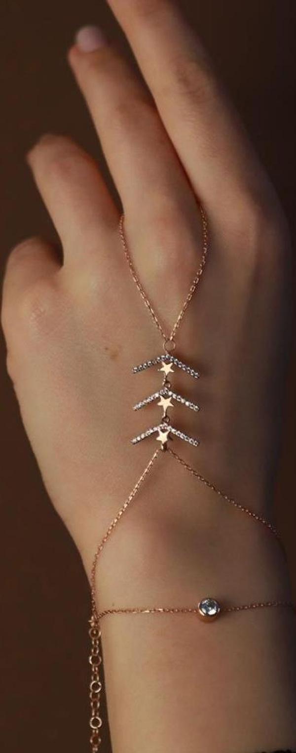 Yıldız Zirkon Taşlı Rose Gold Kaplama Gümüş Şahmeran - Image 1
