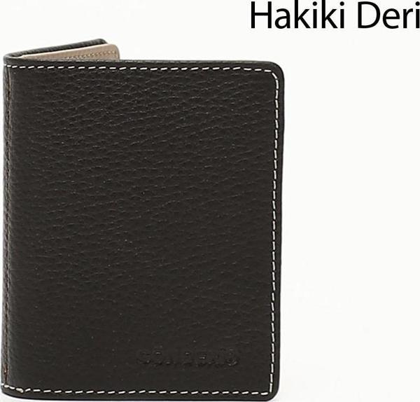Kahveye Vizon Gön Hakiki Deri Unisex Kartlık 06499 - Image 1