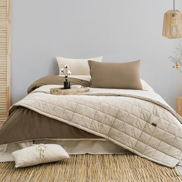 Schafer Home Soft Yatak Örtüsü Nevresim Seti 5 Parça-Bej - Image 1