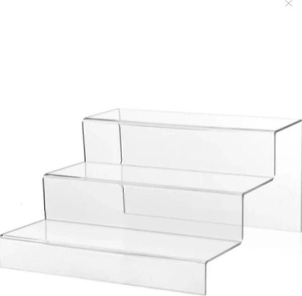 Bubistudios Pleksi 3 Katlı Merdiven Stand 4 Mm Şeffaf ( 10 X 50 Cm ) - Image 1