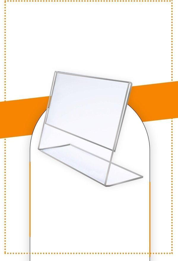 Etias Reklam A4 L Tipi Yatay Masa Üstü 10'Lu Paket / 2.8 Mm Şeffaf Pleksi Föylük / Broşürlük - Image 1