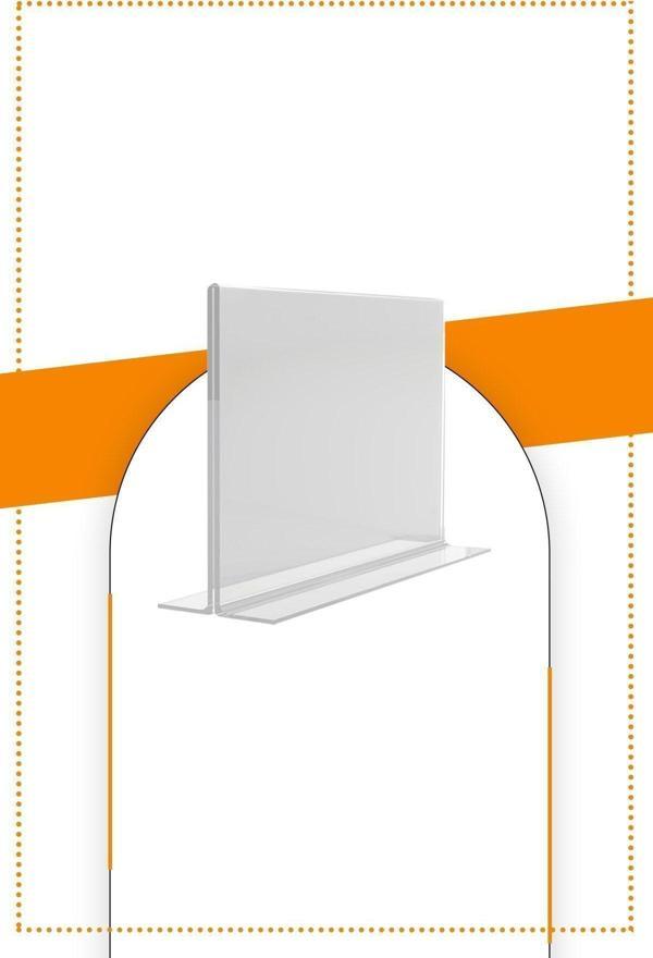 Etias Reklam A7 T Tipi Yatay Masa Üstü 20'Li Paket / 2.8 Mm Şeffaf Pleksi Föylük / Broşürlük - Image 1
