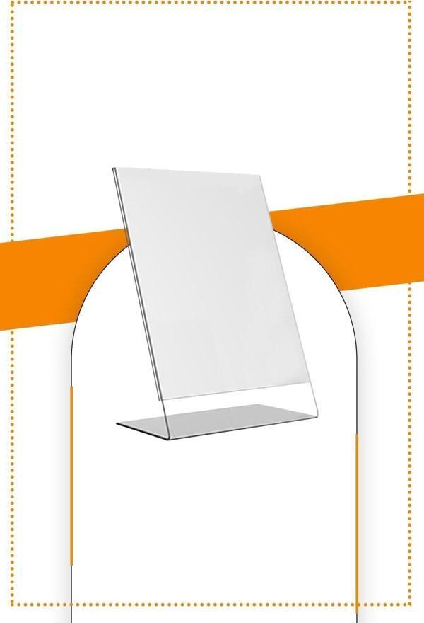 Etias Reklam A5 L Tipi Dikey Masa Üstü 10'Lu Paket / Şeffaf Pleksi Föylük / Broşürlük - Image 1