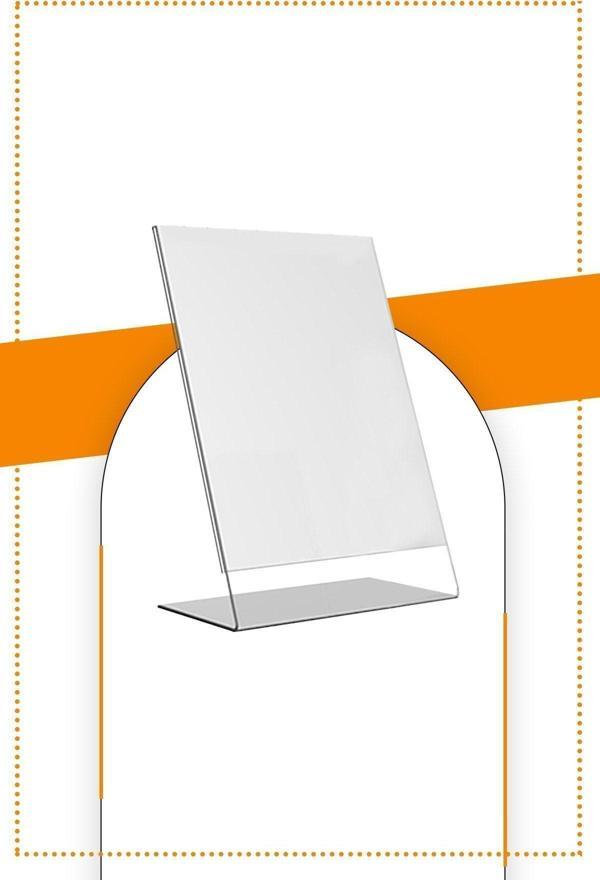 Etias Reklam A4 L Tipi Dikey Masa Üstü 20'Li Paket / 2.8 Mm Şeffaf Pleksi Föylük / Broşürlük - Image 1