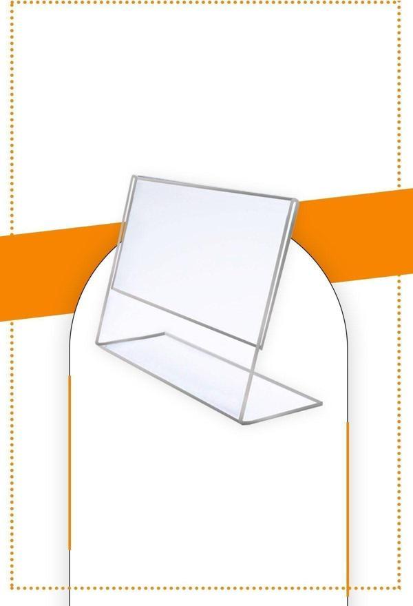 Etias Reklam A5 L Tipi Yatay Masa Üstü 10'Lu Paket / 2.8 Mm Şeffaf Pleksi Föylük / Broşürlük - Image 1