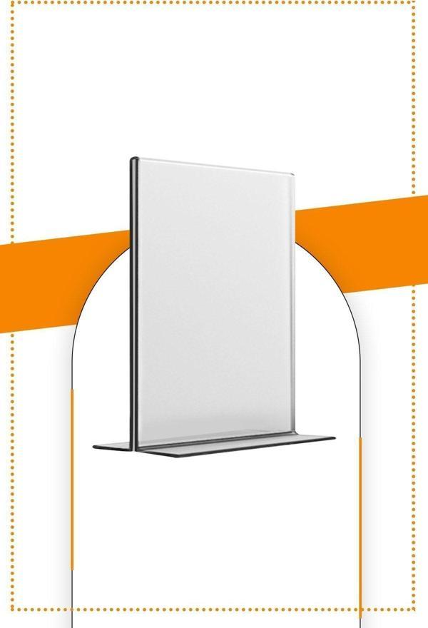 Etias Reklam A4 T Tipi Dikey Masa Üstü 20'Li Paket / 2.8 Mm Şeffaf Pleksi Föylük / Broşürlük - Image 1