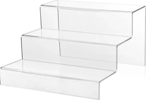 Bubistudios Pleksi Merdiven Raf Şeffaf3 (30 Cm Genişlik) 3 Katlı Stand - Image 1