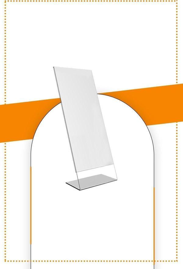 Etias Reklam A7 L Tipi Dikey Masa Üstü 50'Li Paket / 2.8 Mm Şeffaf Pleksi Föylük / Broşürlük - Image 1
