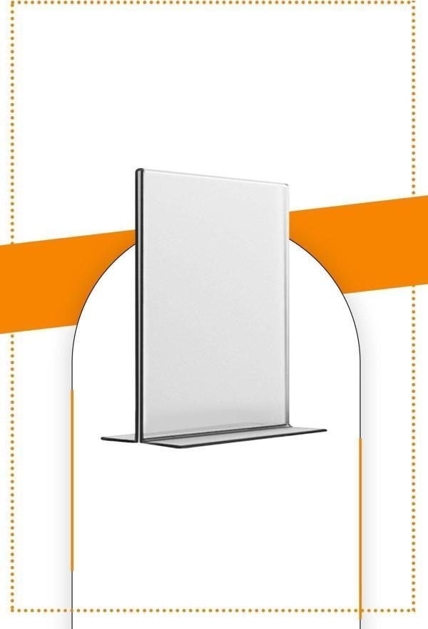 Etias Reklam A5 T Tipi Dikey Masa Üstü 20'Li Paket / 2.8 Mm Şeffaf Pleksi Föylük / Broşürlük - Image 1
